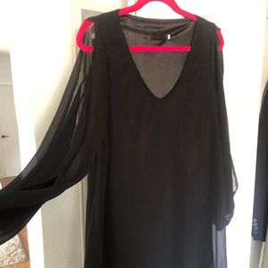 Dress with slip sleeves